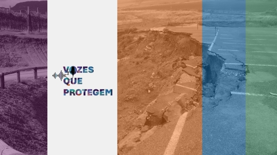 A imagem ilustra o fenómeno  do risco dos movimentos de massa em vertentes