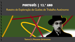 Roteiro de GTA | Tema 2 | Pessoa Ortónimo