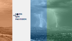 A imagem representa uma trovoada