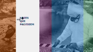 A imagem mostra cenários de acidentes de poluição