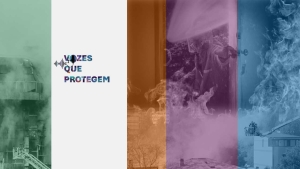A imagem apresenta comportamentos relacionados com o incêndio em edifícios