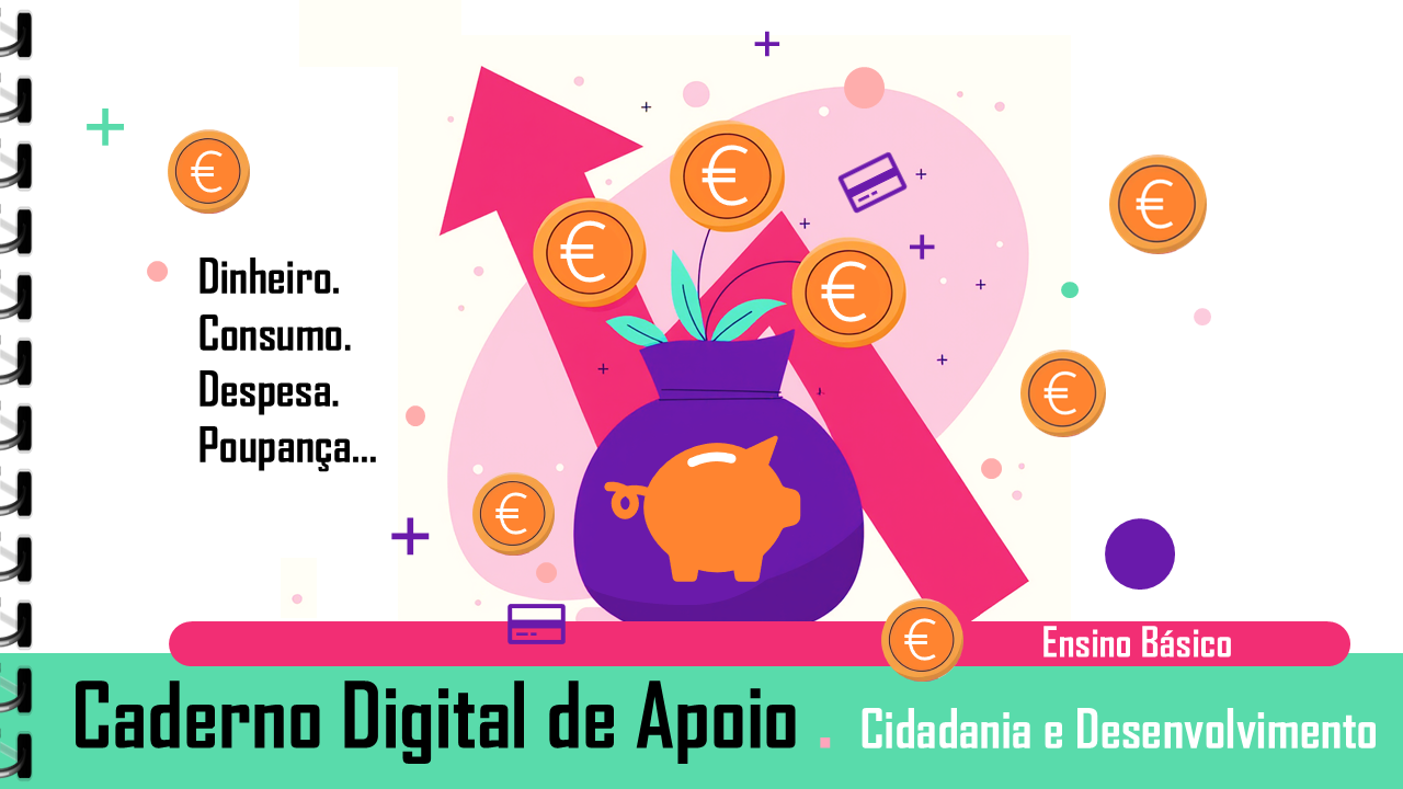 Caderno | Cidadania e Desenvolvimento | Dinheiro, Consumo, Despesa, Poupança…