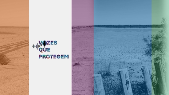 A imagem mostra cenários de seca