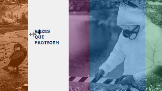 A imagem mostra cenários de acidentes de poluição