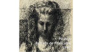 retrato de Françoise por Pablo Picasso, 1947 - Tinta-da-china