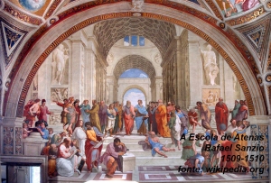 A Escola de Atenas, Rafael, 1509-1510, fonte: wikipedia.org